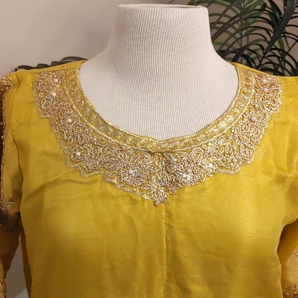 Embroidered fancy Multi color Pakistani/Indian 3Pc Shalwar suit Size M-L - Picture 7 of 15